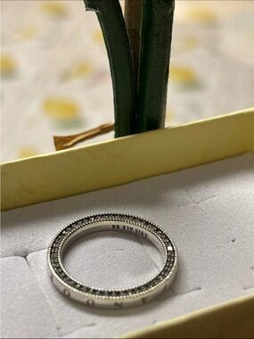 Pandora Silver Double Pavé Stackable Ring